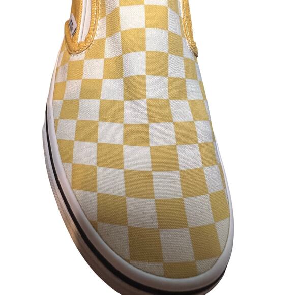 Vans Yellow Classic Checkerboard Slip On Skateboard Shoes Men 6.5 Women Size 8 - Picture 9 of 10
